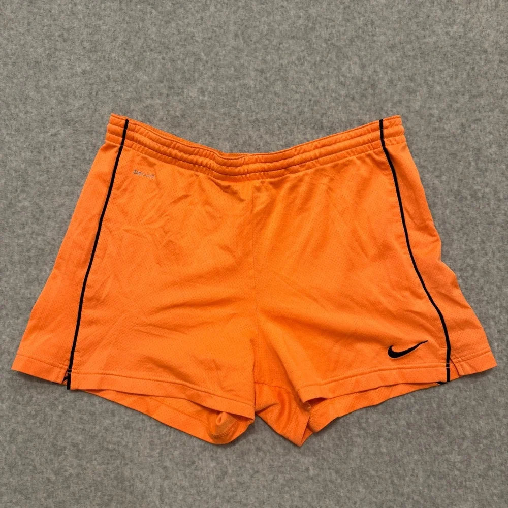 Nike Dri-FIT Womens Orange Mesh Athletic Shorts Running Size Medium